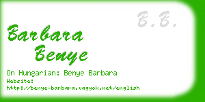 barbara benye business card